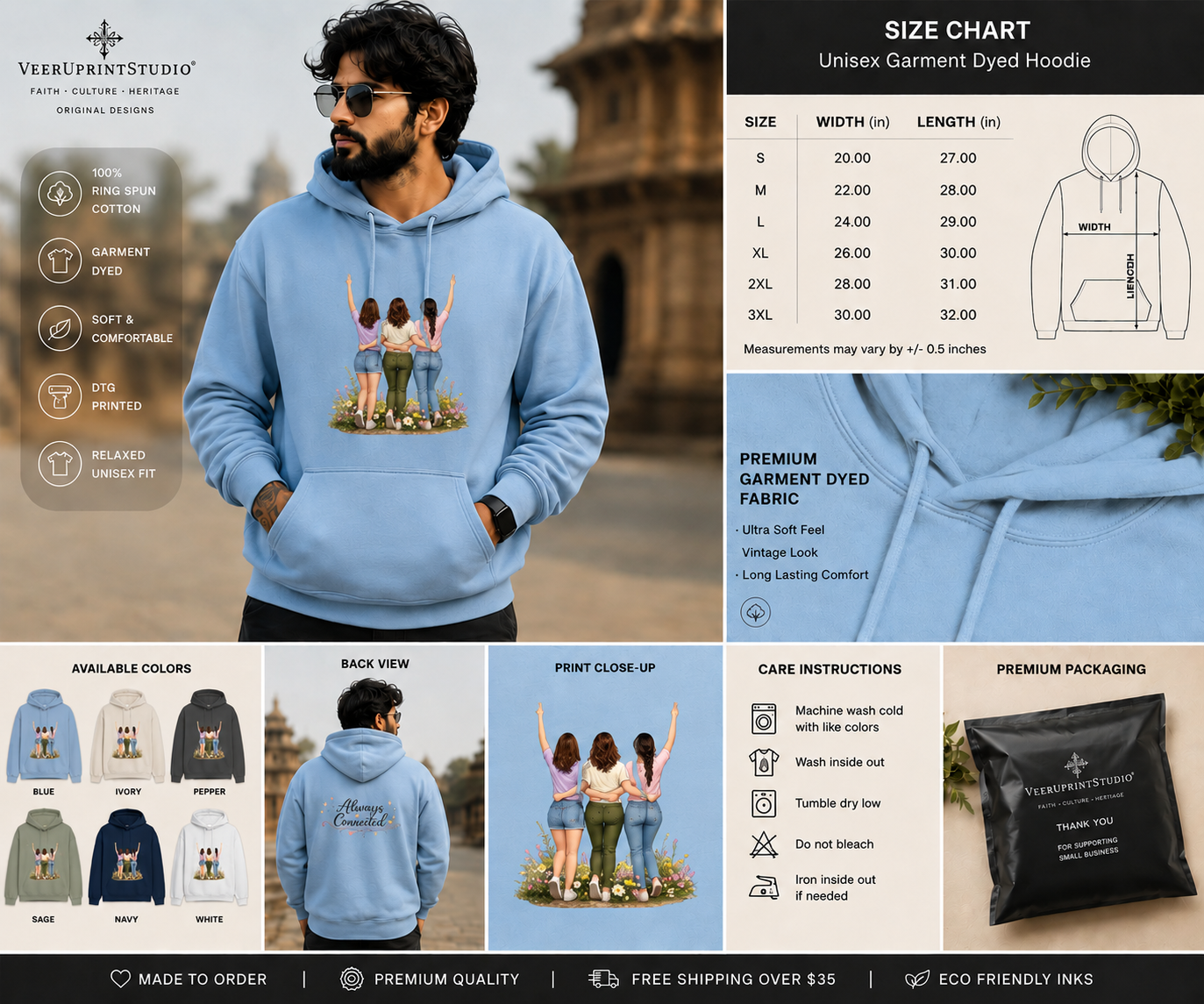 Always Connected Best Friends Unisex Hoodie